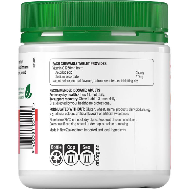 Healtheries Vitamin C 1250MG Strawberry 70T, , hi-res
