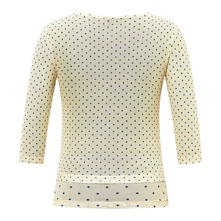 BRDRLESS Mila Mesh 3/4 Sleeve Top, Yellow Light, hi-res