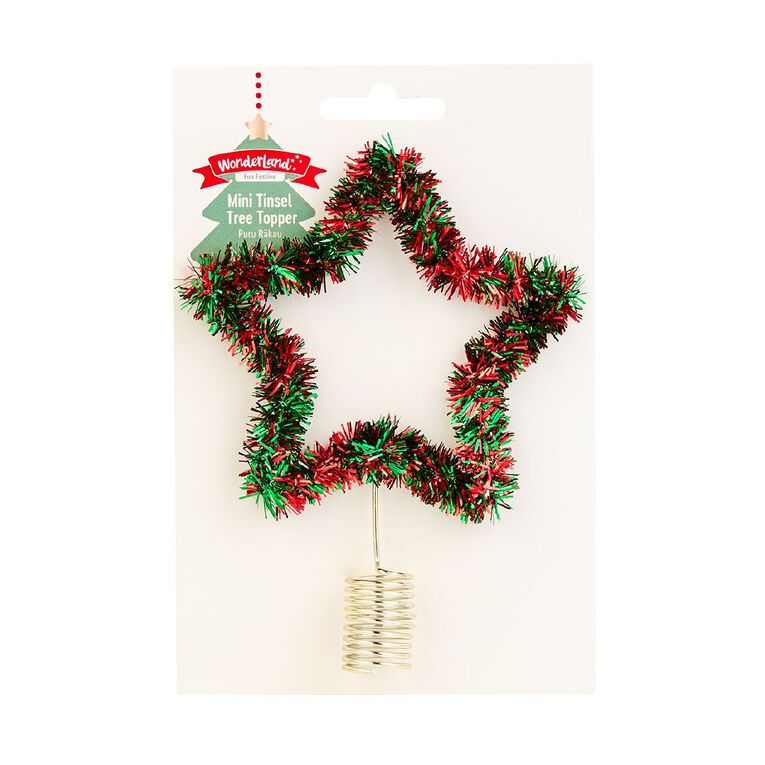 Wonderland Tinsel Star Christmas Tree Topper, , hi-res
