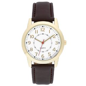 H&H Men's Analogue Watch Brown/Gold