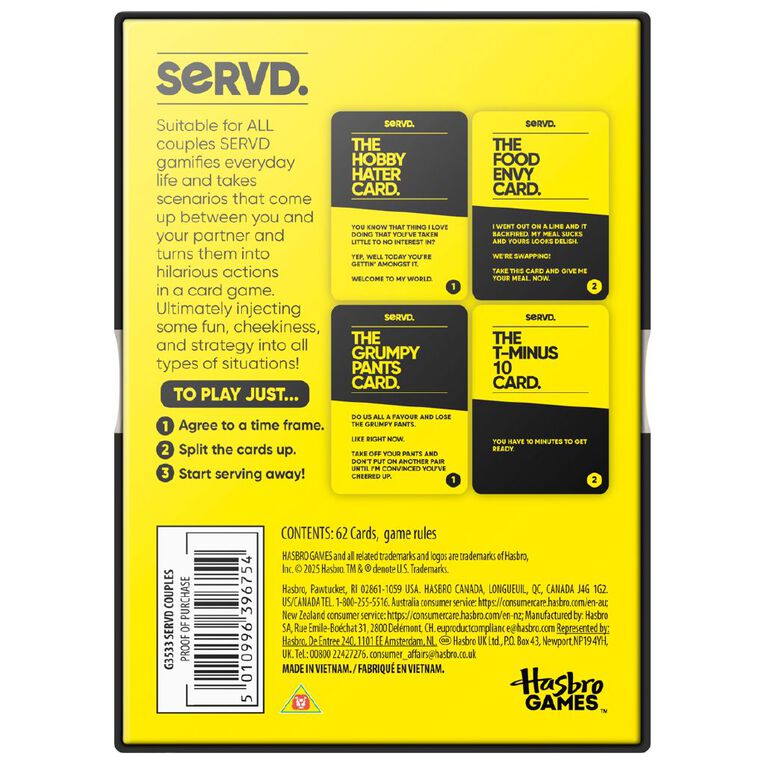 Hasbro Servd Couples Game, , hi-res