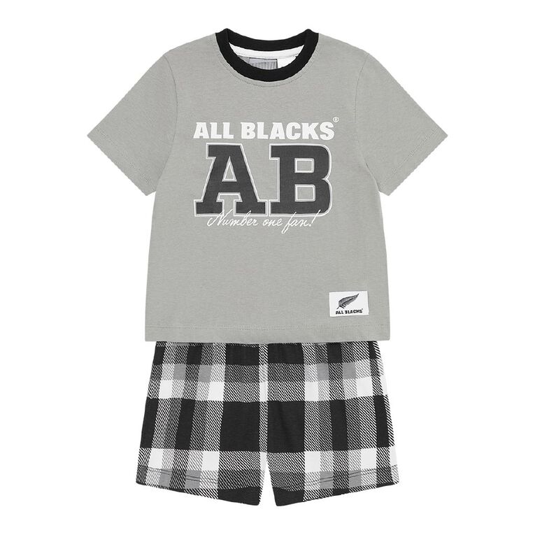 All Blacks Boys' Tee and Short Pyjama Set, Black, hi-res
