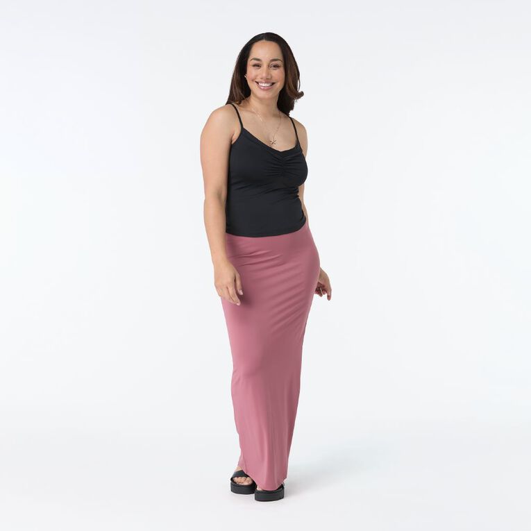 H&H Women's Contour Ruched Camisole, Black, hi-res