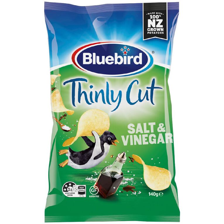 Bluebird Thinly Cut Salt & Vinegar 140g
