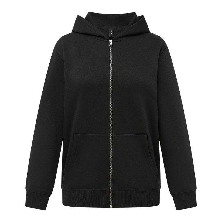 H&H Women's Zip-Thru Hoodie Sweat, Black, hi-res