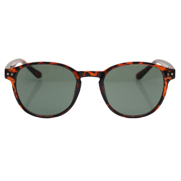 H&H Unisex Tortoise Round Sunglasses, , hi-res