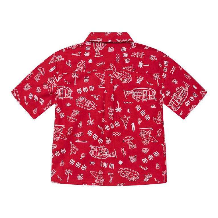 Young Original Christmas Print Shirt, Red Mid, hi-res