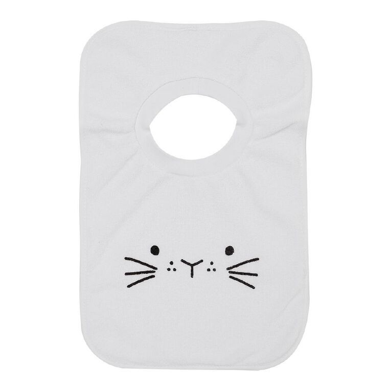Young Original Babys' Bibs 3 Pack, White ANIMALS, hi-res