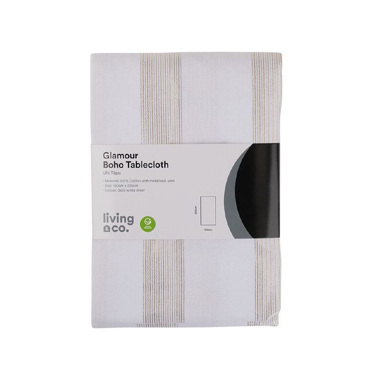 Living & Co Glamour Boho Tablecloth White, , hi-res