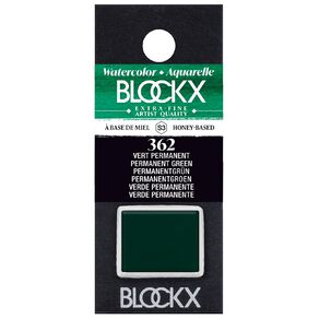 BLOCKX Watercolour Half Pan S3 362 Permanent Green