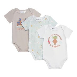 Harry Potter Babies' Short Sleeve Printed Bodysuit 3 Pack