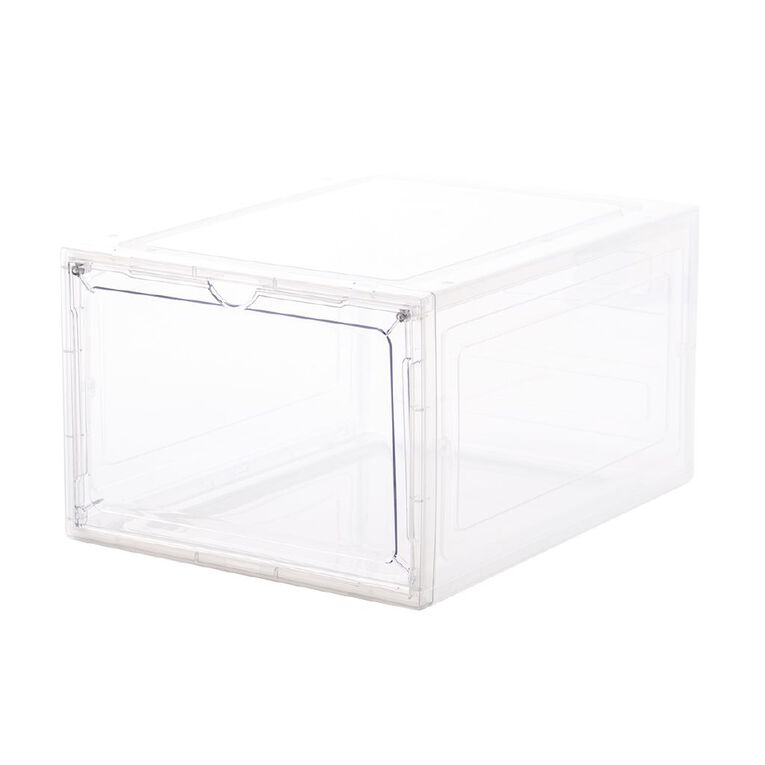 Living & Co Stackable Shoe Box Clear, , hi-res