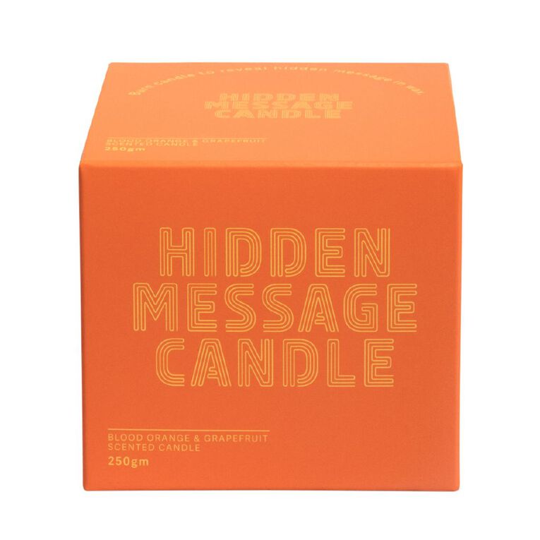 Living & Co Hidden Message Candle Blood Orange & Grapefruit Orange 250g, , hi-res