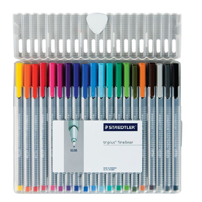 Staedtler Triplus Fineliner Pen 20 Pack Multi-Coloured, , hi-res