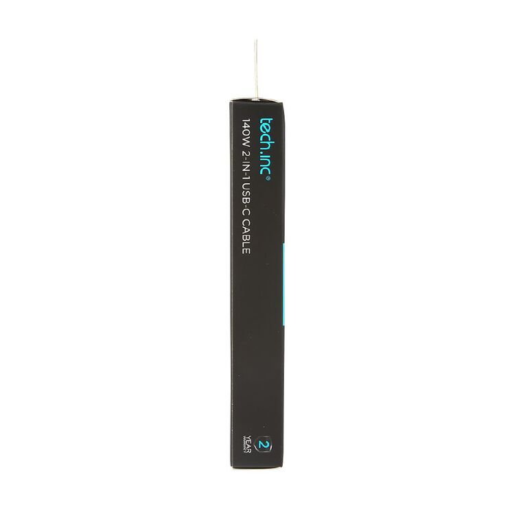 Tech.Inc 140W 2in1 USB-C Cable 1m Black, , hi-res