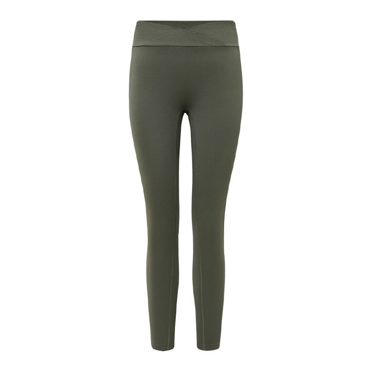 Active Intent Women's Seamless Leggings, Green Mid, hi-res