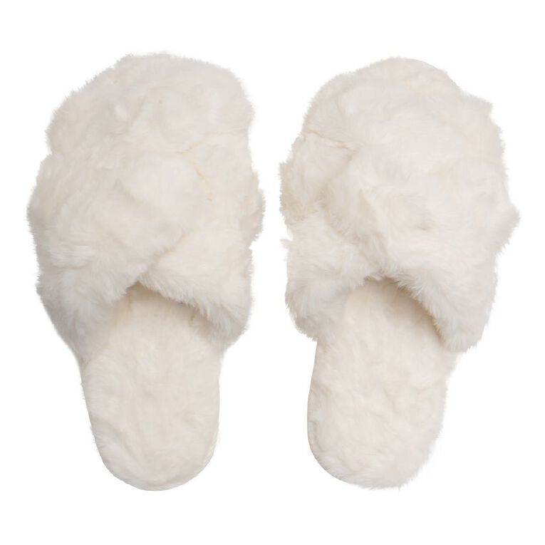 H&H Women's Blossom Slippers, Cream, hi-res