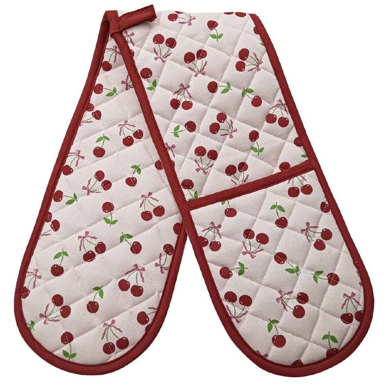 Living & Co Double Oven Glove Cherry Pink, , hi-res