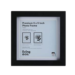 Living & Co Premium Photo Frame 5in x 5in Black