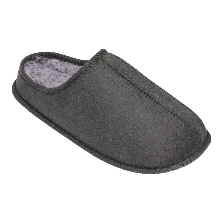H&H Men's Lewis Scuff Slippers, Grey Dark, hi-res