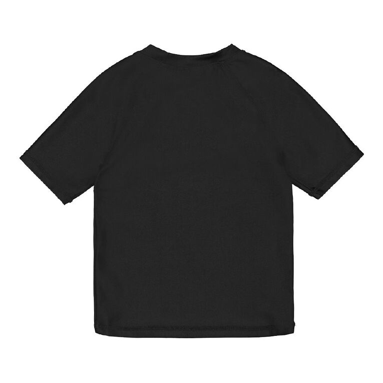 Young Original Short Sleeve Plain Rash Top, Black, hi-res