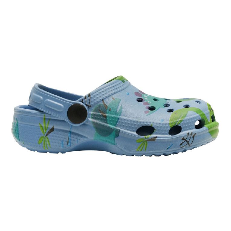 Young Original Junior Kids' Printed Frog Clog Shoes, Blue, hi-res