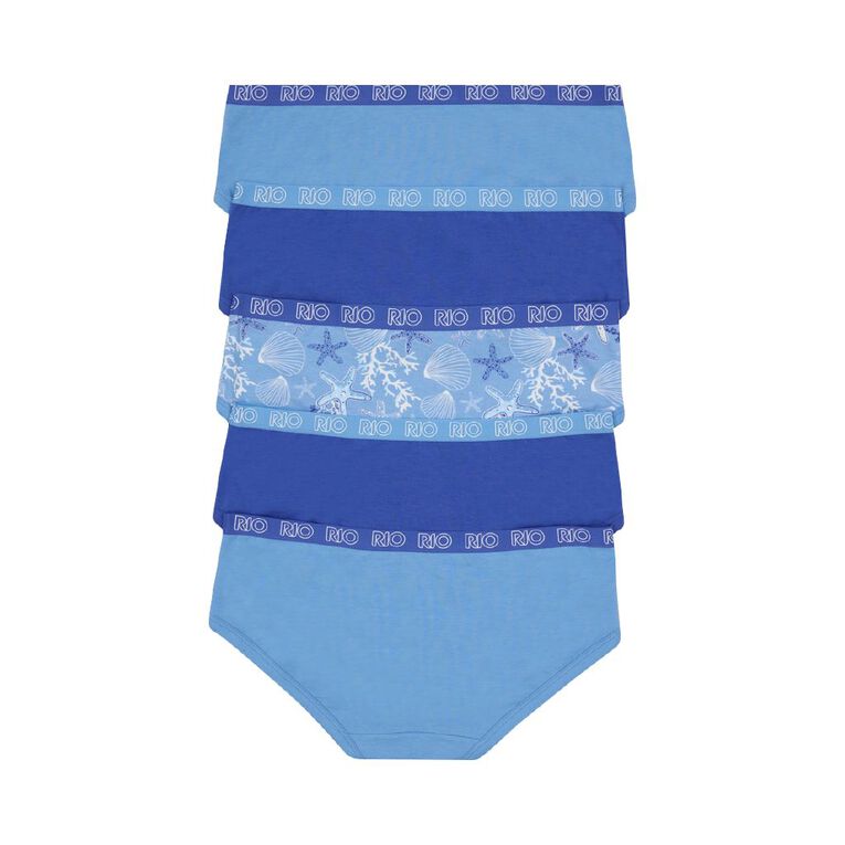 Rio Women's Boyleg Briefs 5 Pack, Blue Light, hi-res