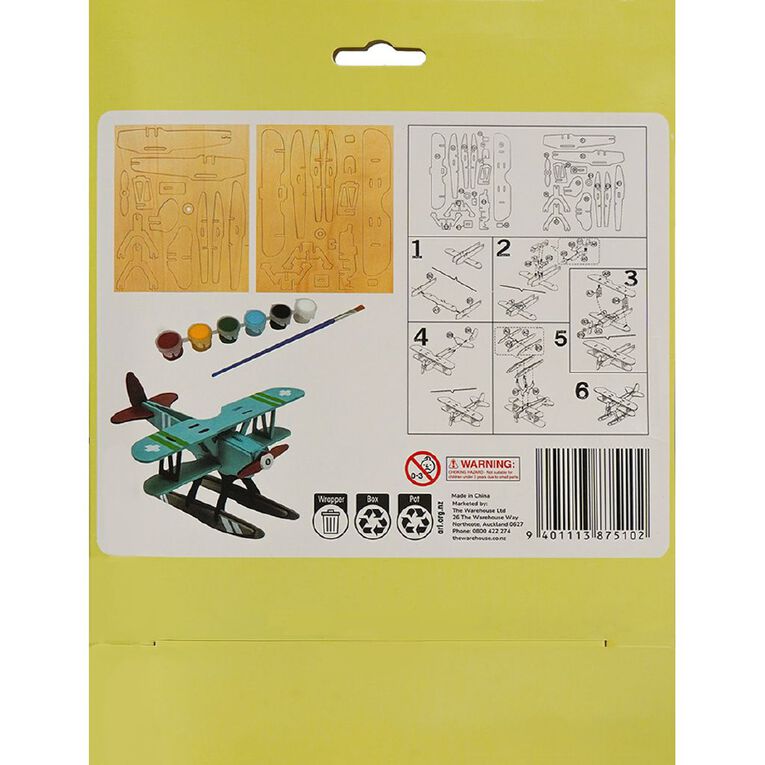 Uniti Craft Kids Wooden Puzzle Paint Set 9 Pieces, , hi-res
