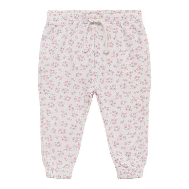 Young Original Babys' Printed Trackpants, White DITSY, hi-res