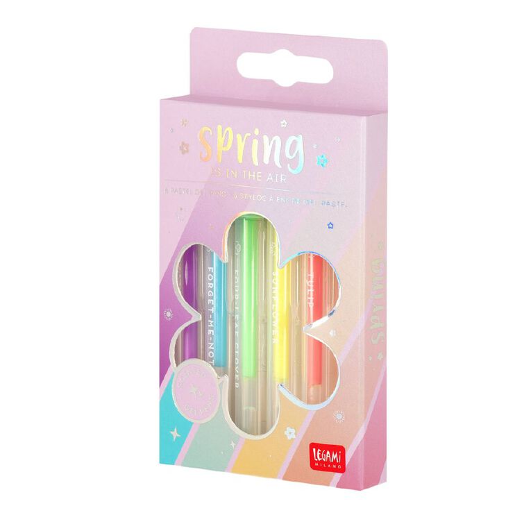 Legami Set of 6 Mini Pastel Gel Pens Spring Is In The Air, , hi-res