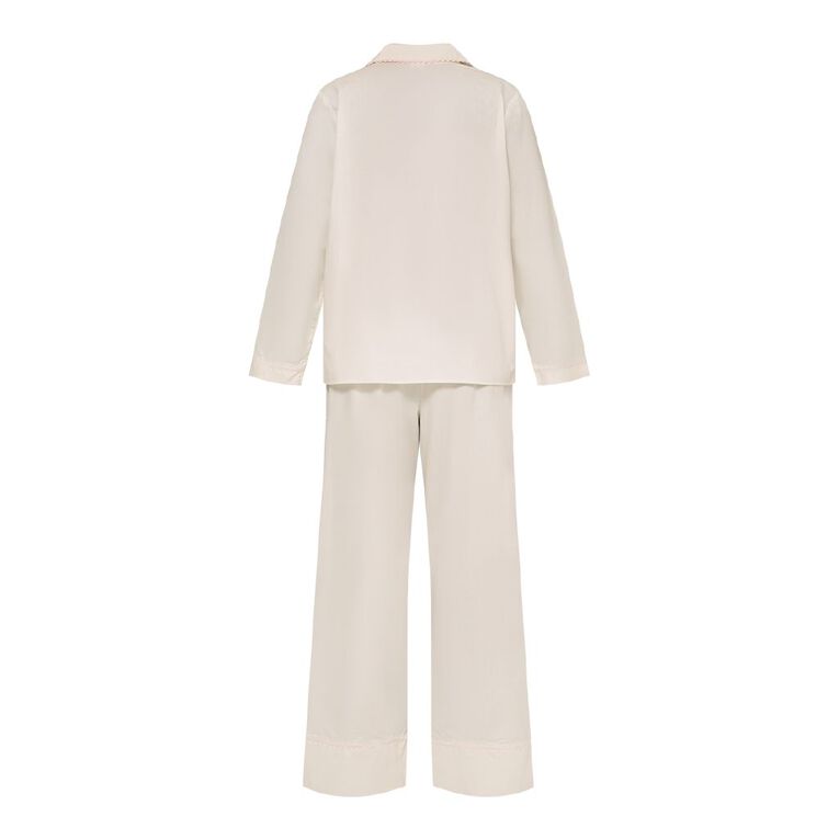 H&H Women's Woven Button Up Pyjama Set, Yellow Light, hi-res