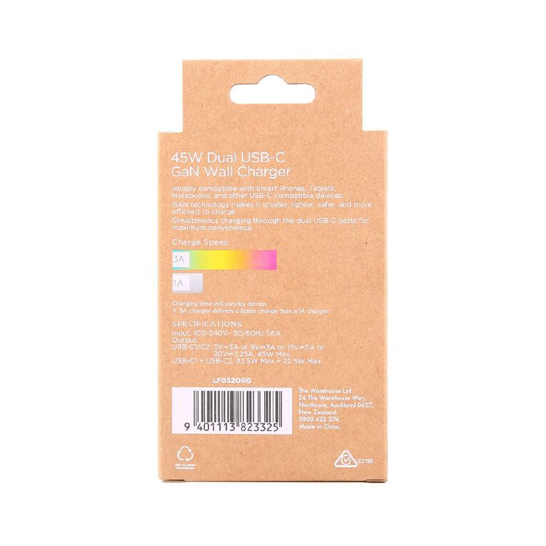 Tech.Inc PD 45W Dual USB-C Fast Charger Orange, , hi-res
