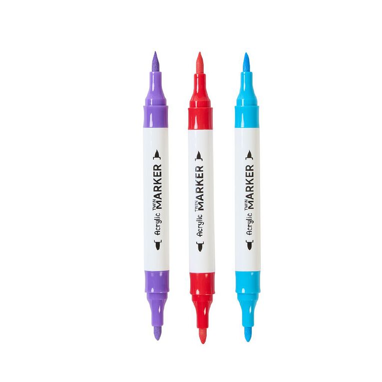 Uniti Dual Tip Acrylic Marker Set 24 Colours, , hi-res