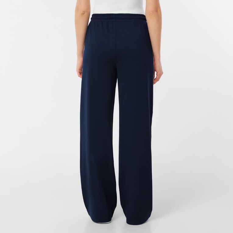 H&H Women's Sporty Stripe Wide Leg Pants, Navy, hi-res