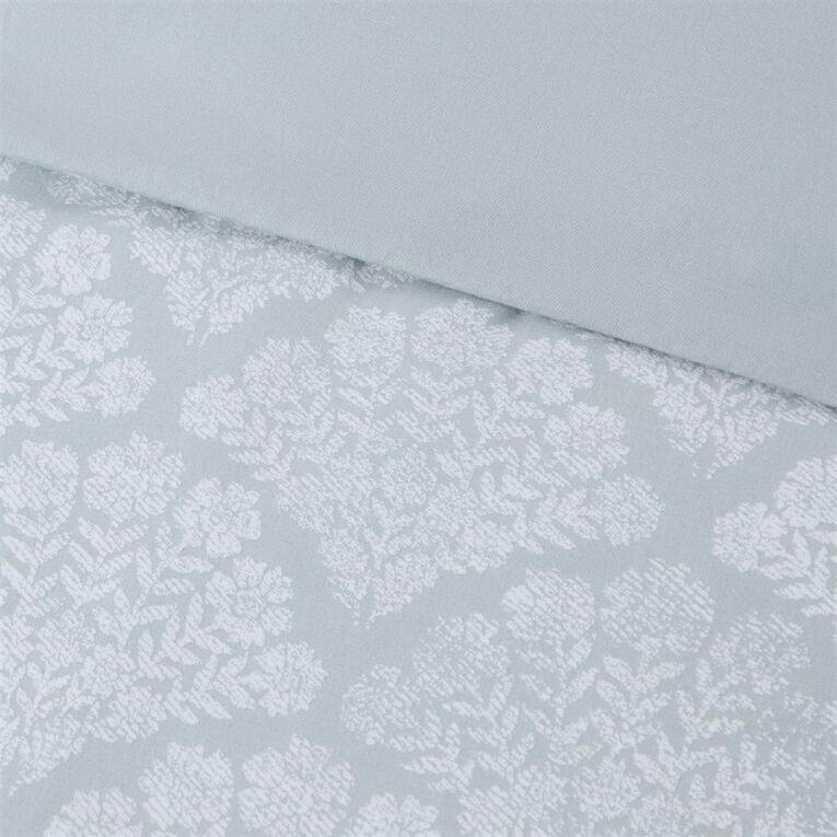 Living & Co Duvet Cover Set Cotton Santorini Blue Queen, , hi-res