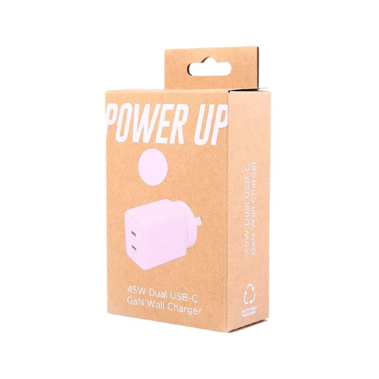 Tech.Inc PD 45W Dual USB-C Fast Charger Lavender, , hi-res