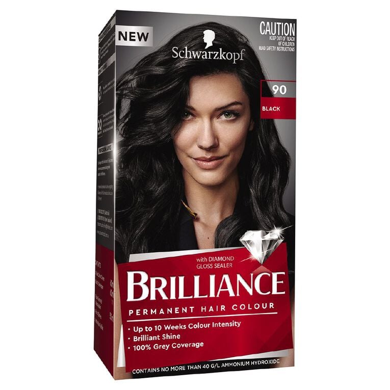 Schwarzkopf Brilliance Hair Colour Black 90 Black, , hi-res