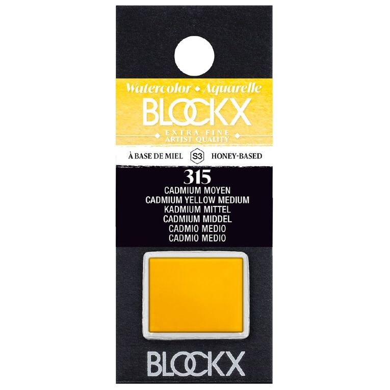 BLOCKX Watercolour Half Pan S3 315 Medium Cadmium Yellow, , hi-res