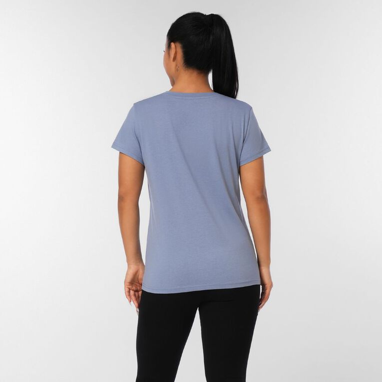 H&H Women's Essential Short Sleeve V-Neck Tee, Blue Mid, hi-res