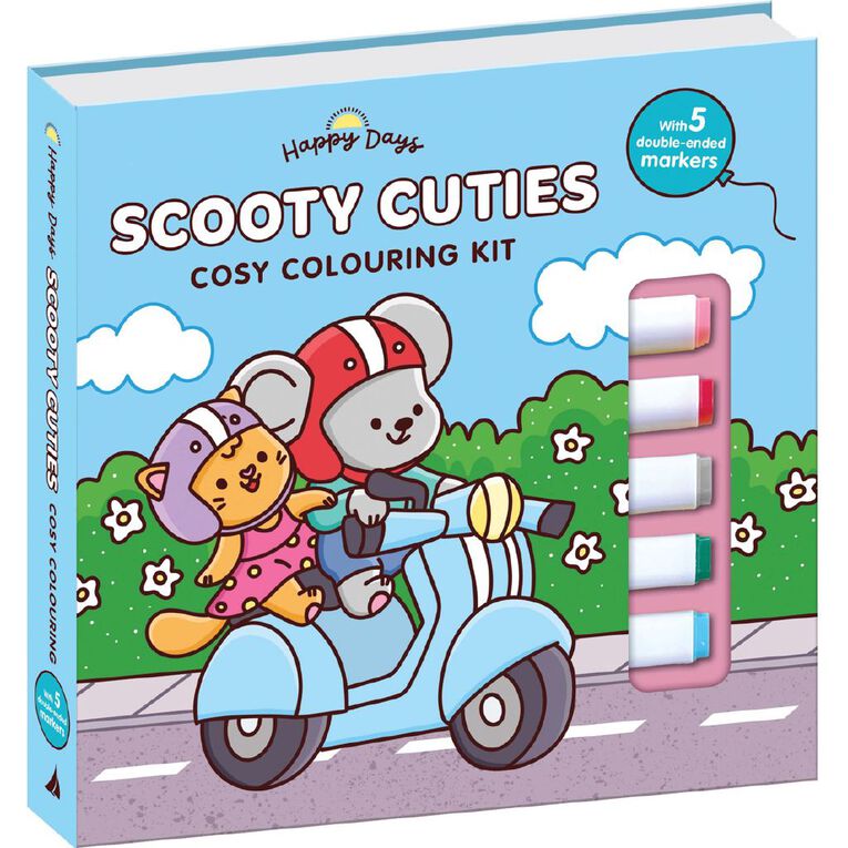 Happy Days: Scooty Cuties Cosy Colouring Kit, , hi-res