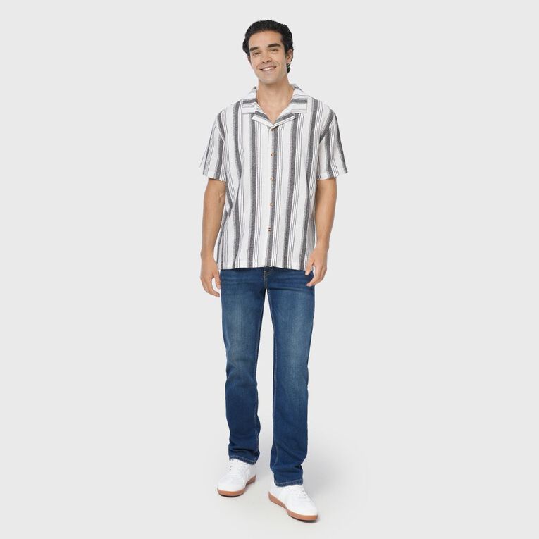 H&H Men's Textured Shirt, Black/White, hi-res