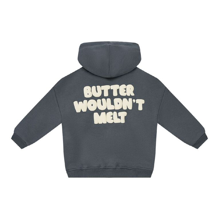 Young Original Toddler Boys' Cosy Fleece Hooddie, Grey Dark, hi-res