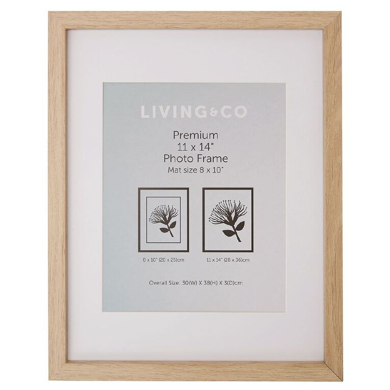 Living & Co Premium Photo Frame Natural 8in x 10in, Natural, hi-res