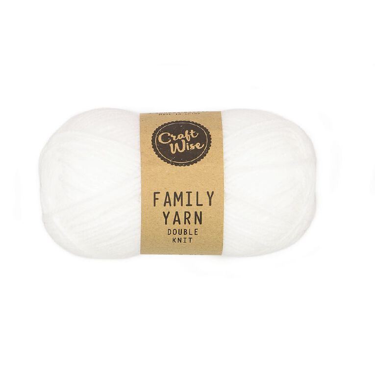 Uniti Double Knit Family Yarn White 50g, White, hi-res