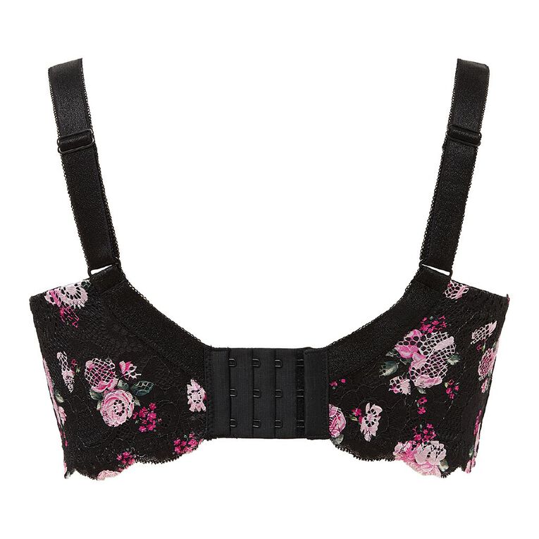 H&H Women's Ivy Lace Full Cup Bra, Black, hi-res