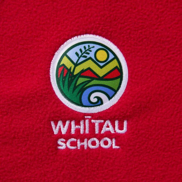 Schooltex Whitau School Polar Fleece Jacket with Badge, Red Mid, hi-res