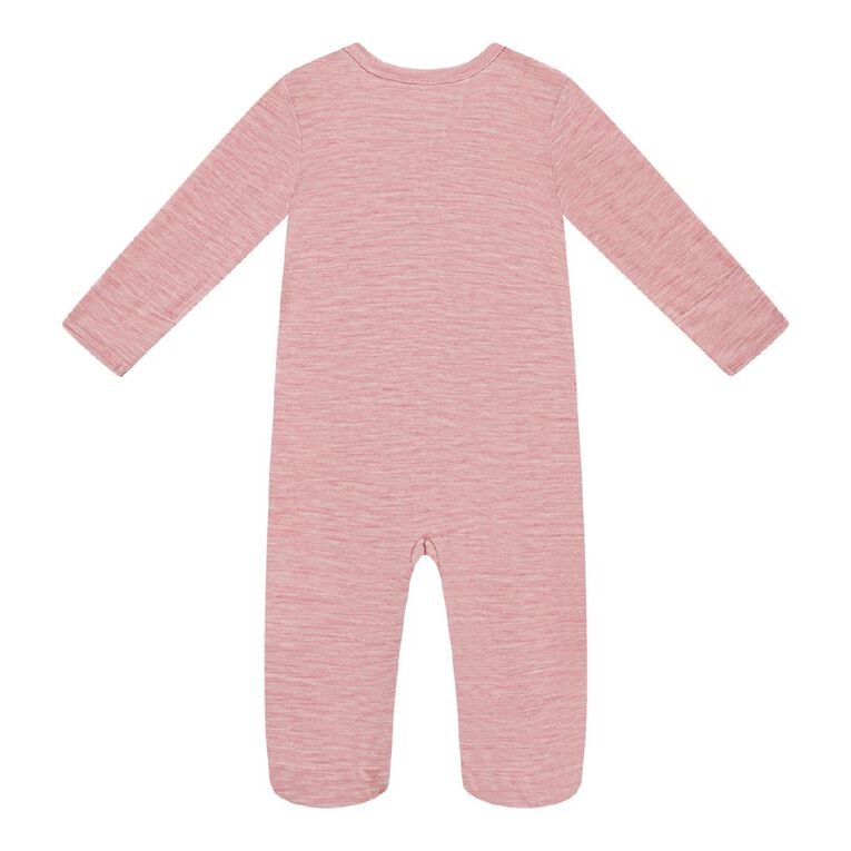 Young Original Babies' Merino Zip-Thru All-in-One, Pink Mid, hi-res