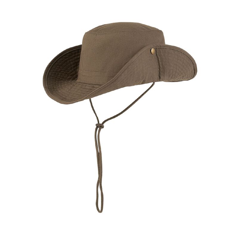 H&H Men's Button Cricket Hat, Khaki, hi-res
