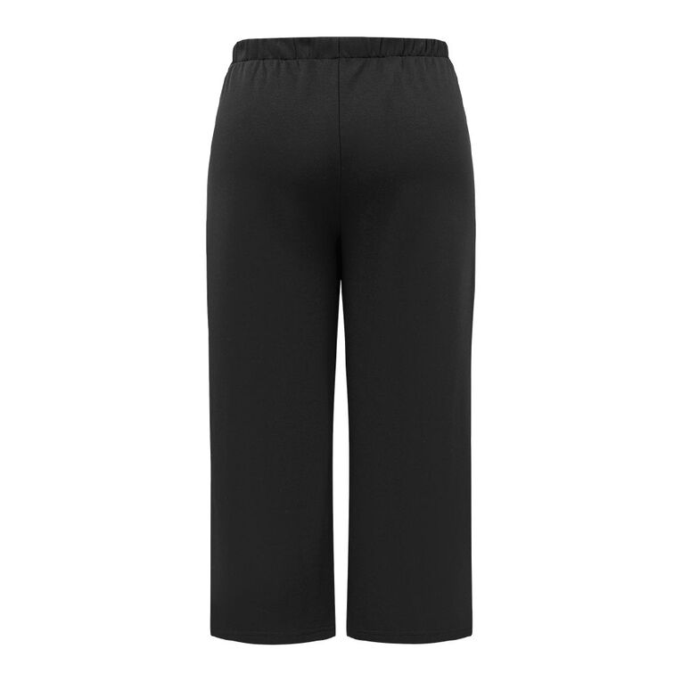 H&H Curve Women's Essential Wide Leg Trackpants, Black, hi-res
