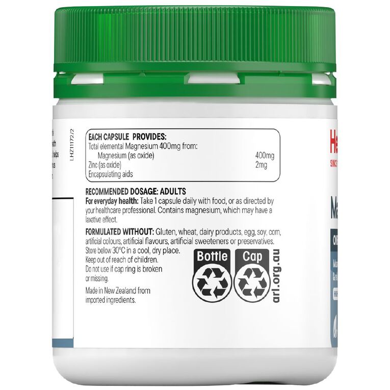 Healtheries Magnesium High Strength 400mg 120, , hi-res